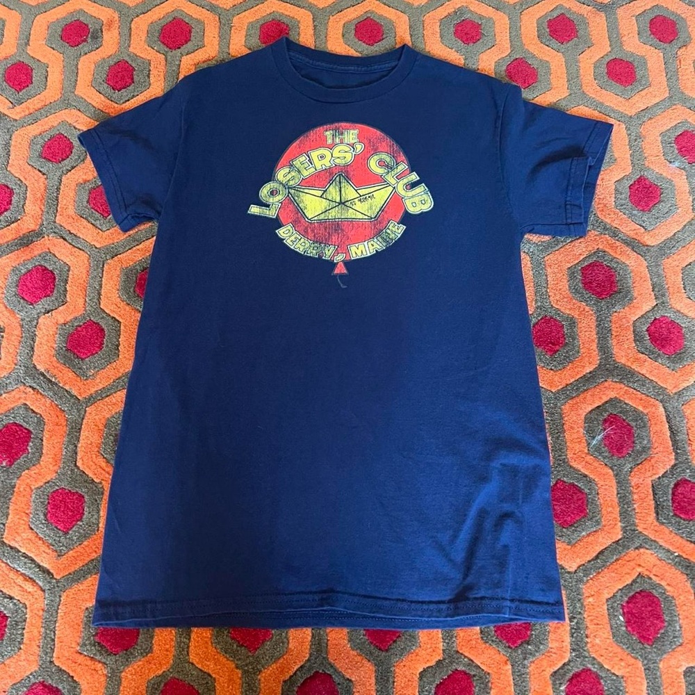 Navy & red graphic tee IT Stephen king Clown balloon ss Georgie boat ferry